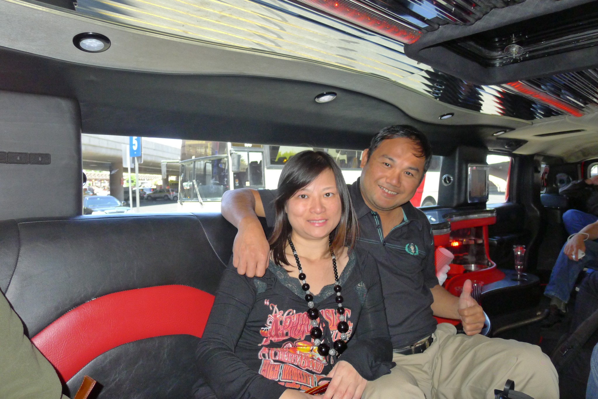 Stewart & Sook Woon — inside the limo